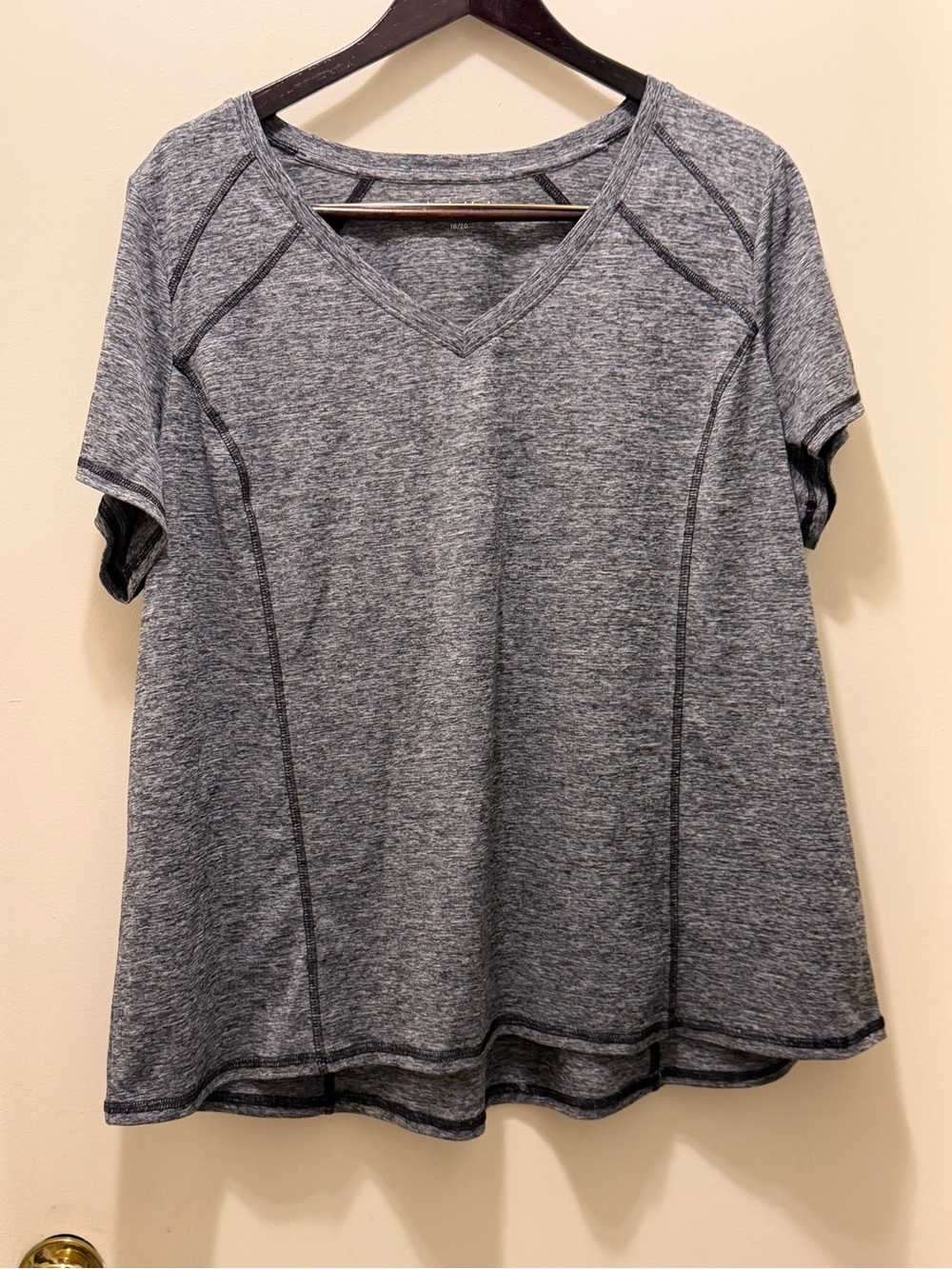 LIVI for Lane Bryant Women’s V-Neck Short Sleeve Top - Heather Gray